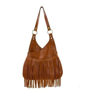 Patricia Nash Pienza Western Hobo Bag Fringes Rugged Grain Leather Collection